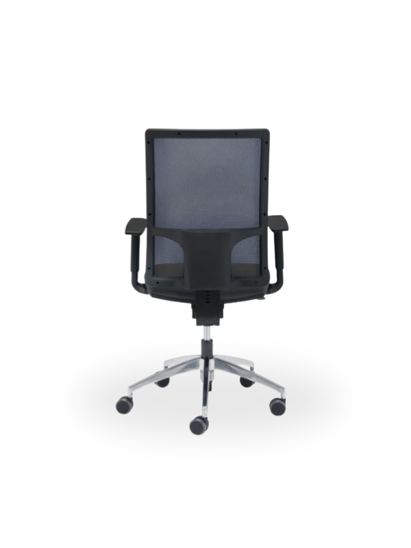SILLA-2330-6 +RUED.BLANDA+APOY.LUMBAR+2D+ASIENT.ESPUMA50GR+TRASLA ASIENTO+GAS 24H+MALLA NEGRA ASIENTO BONDAI1 NEGRO