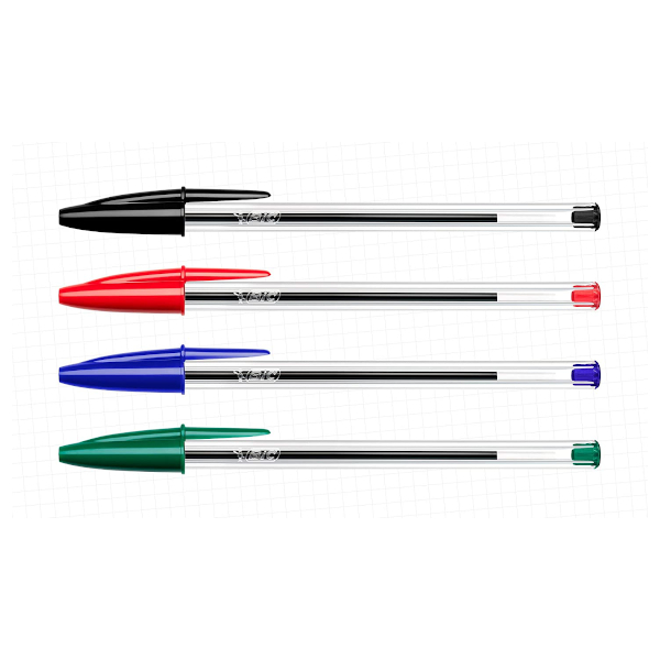 BOLIGRAFO BIC CRISTAL AZUL NEGRO ROJO VERDE PUNTA NORMAL_004