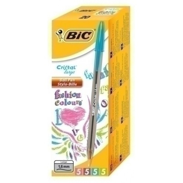 201112 CAJA DE 20 BOLIGRAFOS BIC FASHION FUN COLORES SURTIDOS Ref. 895793