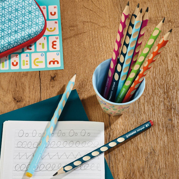 STABILO Lápiz EASYgraph Zurdos Diametro 3.15mm HB Con hendiduras Triangular 321/HB-6-