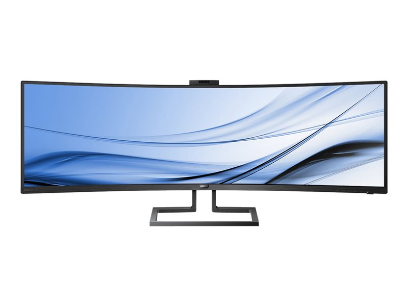 Philips Brilliance P-line 499P9H - Monitor LED  curvado - 49" (48.8" visible) - 5120 x 1440 Dual Quad HD @ 60 Hz - VA - 450 cd/m² - 3000:1 - Display HDR 400 - 5 ms - 2xHDMI, DisplayPort, USB-C - altavoces - negro con textura