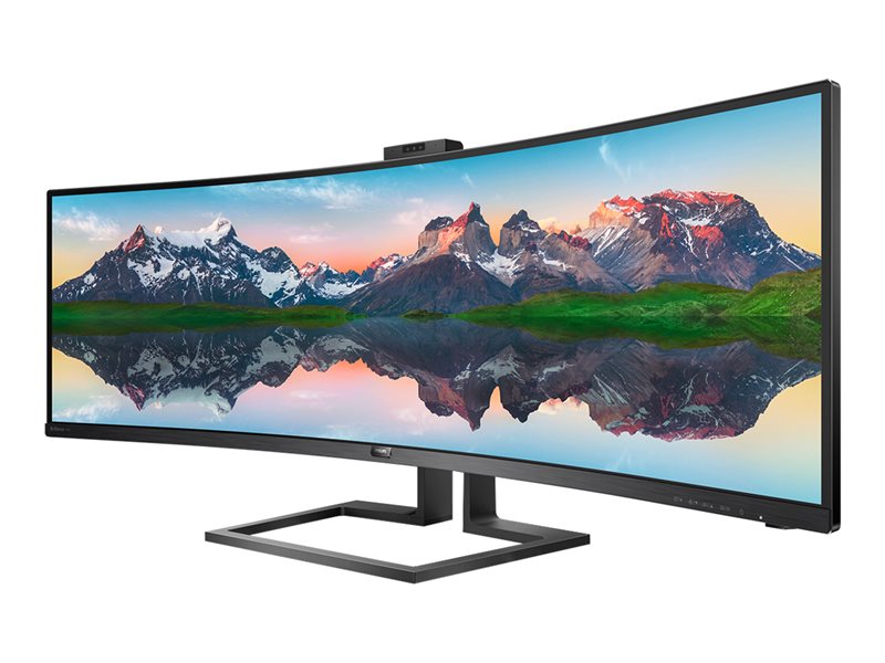 Philips Brilliance P-line 499P9H - Monitor LED  curvado - 49" (48.8" visible) - 5120 x 1440 Dual Quad HD @ 60 Hz - VA - 450 cd/m² - 3000:1 - Display HDR 400 - 5 ms - 2xHDMI, DisplayPort, USB-C - altavoces - negro con textura