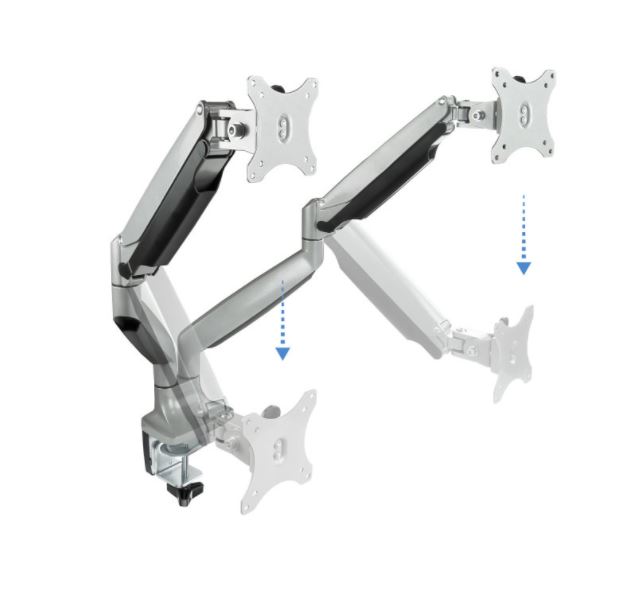 SOPORTE MESA MONITOR 13-32" 2 PANTALLAS MAX 9KG POR BRAZO