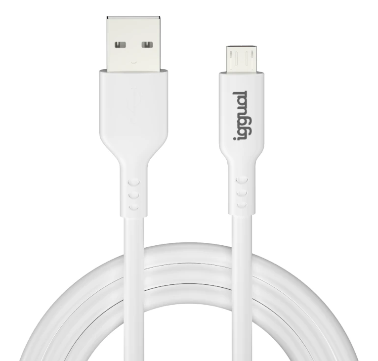 Cable USB-A a micro USB 100 cm blanco