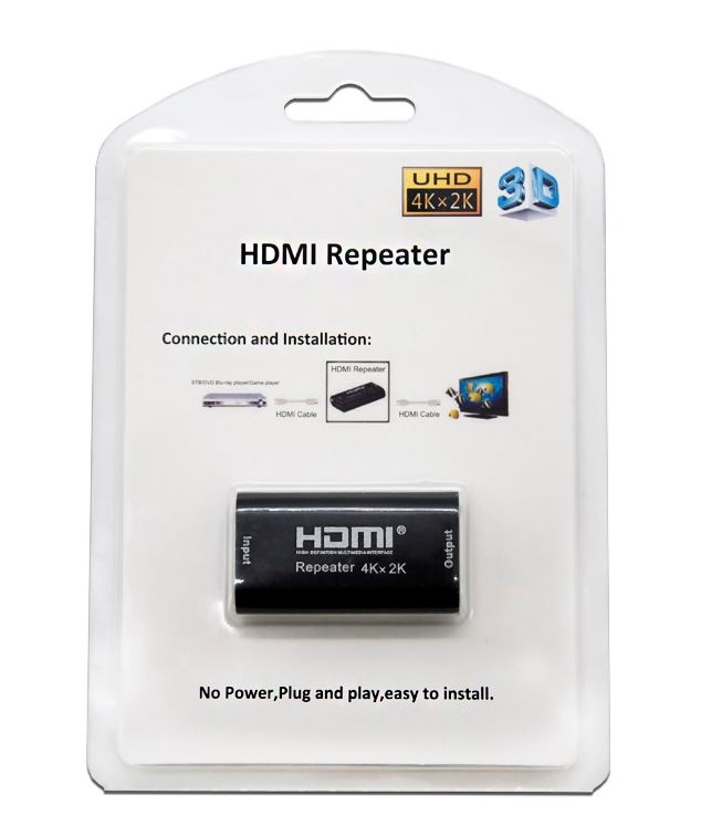 Nanocable Repetidor HDMI V1.4 A-H-A-H, Negro