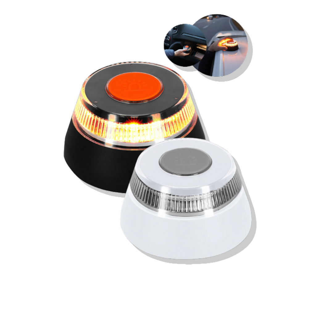 BALIZA / LUZ DE EMERGENCIA V16 CON GEOLOCALIZACION, TARJETA SIM, HOMOLOGADA DGT COLOR BLANCO