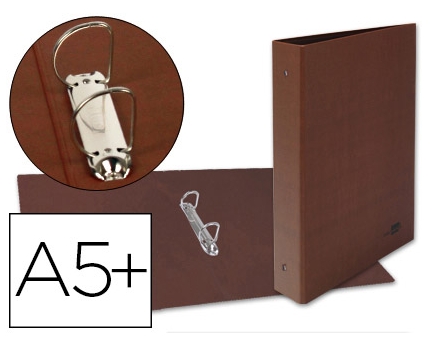 CARPETA CARTON CUERO A5/ CUARTO NATURAL 2A2 2 ANILLAS DE 25MM UNI R.91322