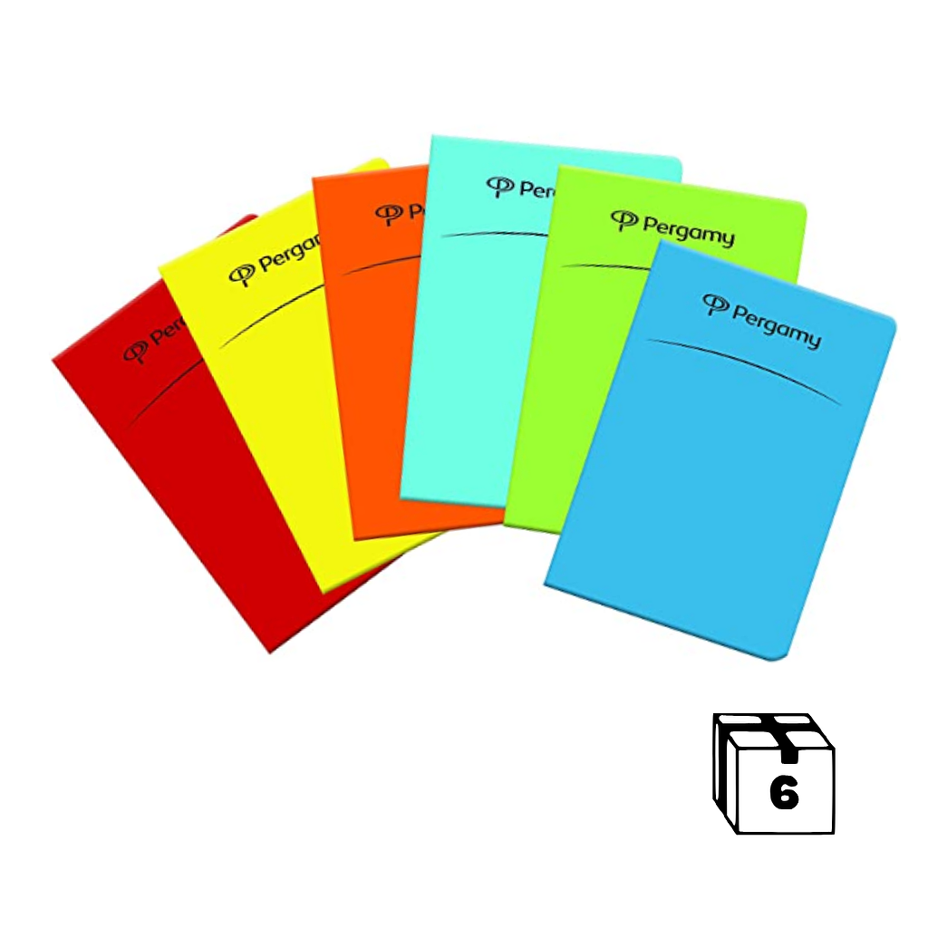 PERGAMY LIBRETA GRAPADA GOFRADA A5 50 HOJAS 70 gr CUADRICULA 4x4 COLORES SURTIDOS Ref. 900981