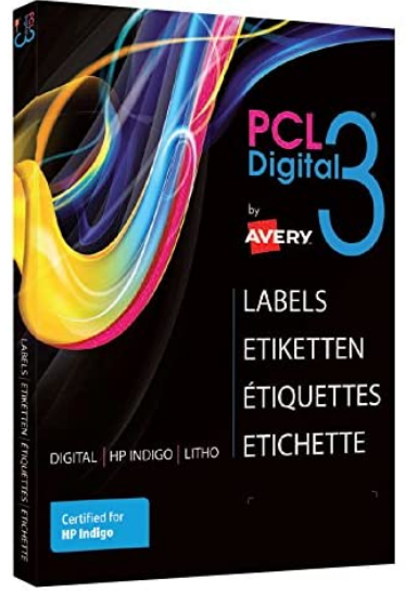 AVERY 100 Hojas etiquetas impresión digital poliéster transparente autoadher.320x450 mm. PCL3-GCCPET-