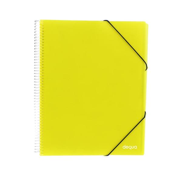 TARIFARIO CON ESPIRAL Y GOMAS A4 30 FUNDAS AMARILLO Ref. 040370