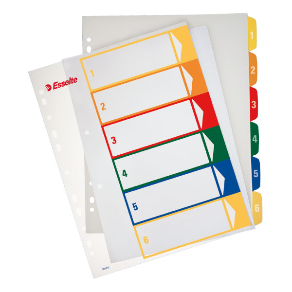 JUEGO SEPARADORES IMPRIMIBLE 6 PESTAÑAS A4 MAXI Ref. 100212