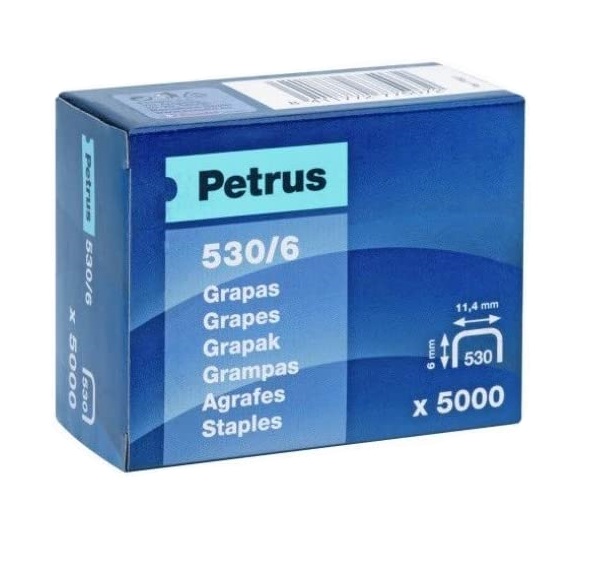 CAJA DE 5000 GRAPAS PETRUS 530/6 Ref. 77507