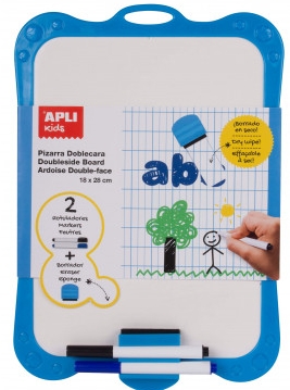 PIZARRA BLANCA ESCOLAR 28x18cm CON ROTULADOR Y BORRADOR Ref. 12916 / 220597