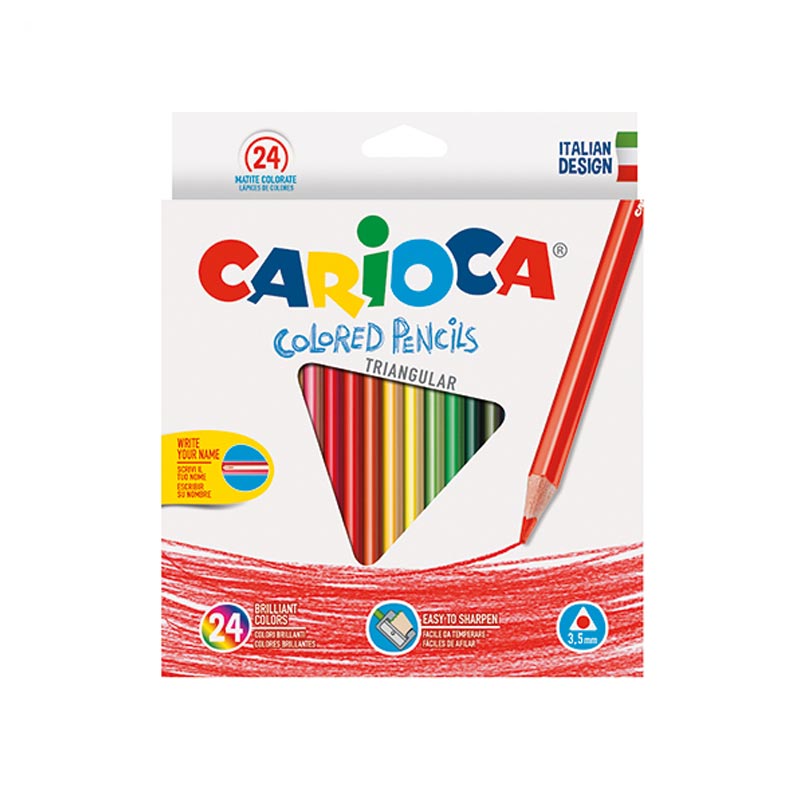 CAJA 24 LAPICES TRIANGULAR 3.5mm COL.SURT. CARIOCA Ref. 42516
