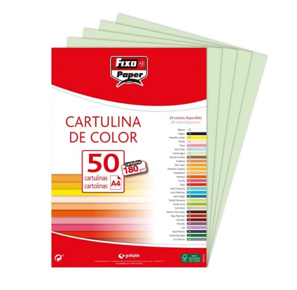 CARTULINA A3 180grs VERDE MANZANA FIXO Ref. 11120328