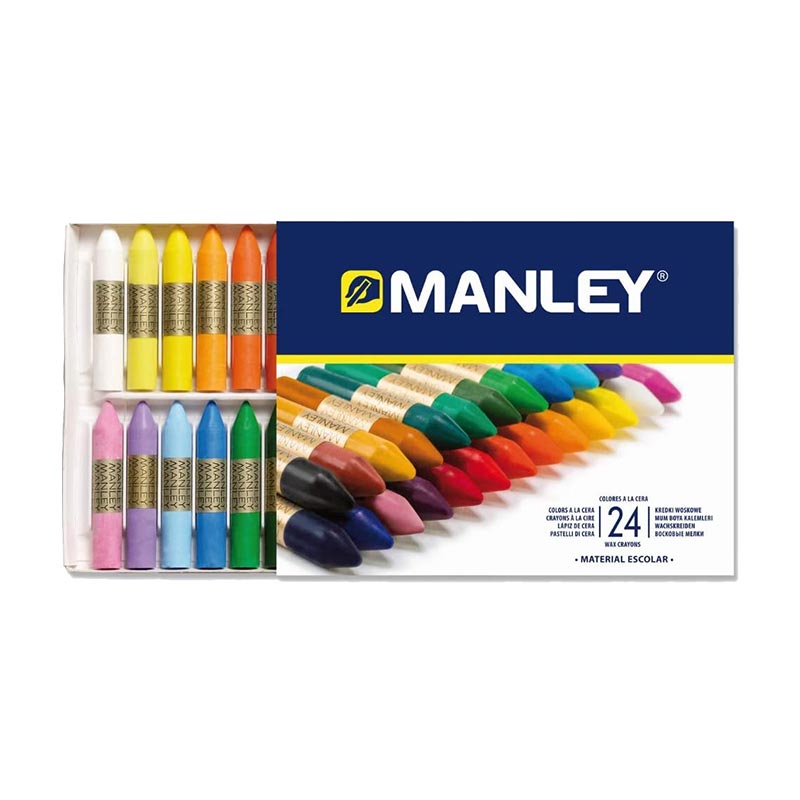 CAJA 24 CERAS MANLEY COLORES SURTIDOS Ref. 124 Ref. MNC00066