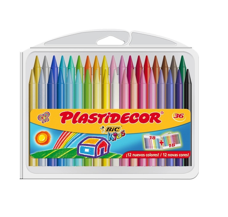 CAJA 36 CERAS PLASTIDECOR COLORES SURTIDOS Ref. 8823372