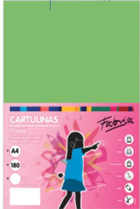PACK 50 CARTULINA A4 VERDE MEDIO FABRISA Ref. 15457..