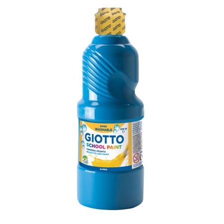 BOTELLA 500ml TEMPERA LIQUIDA GIOTTO ESCOLAR AZUL CYAN Ref. 535315