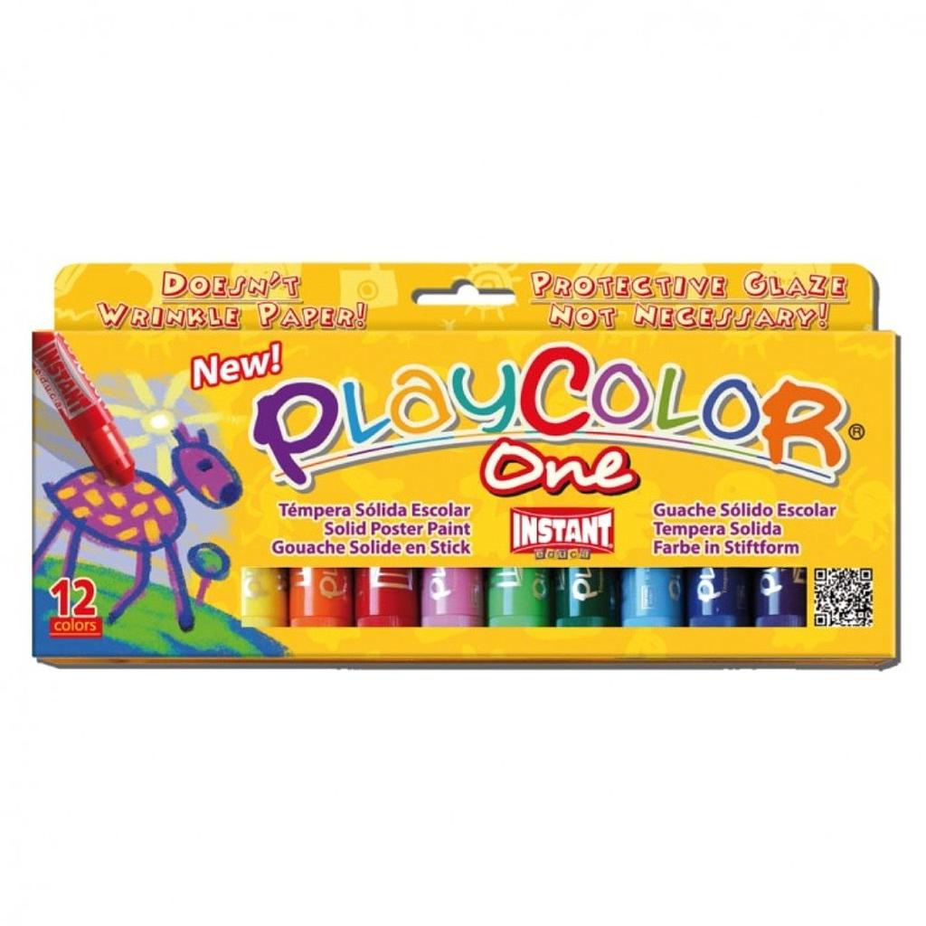 CAJA 12 BARRAS TEMPERA SOLIDA 10 GRS COLORES SURTIDOS PLAYCOLOR BASIC Ref. 10731