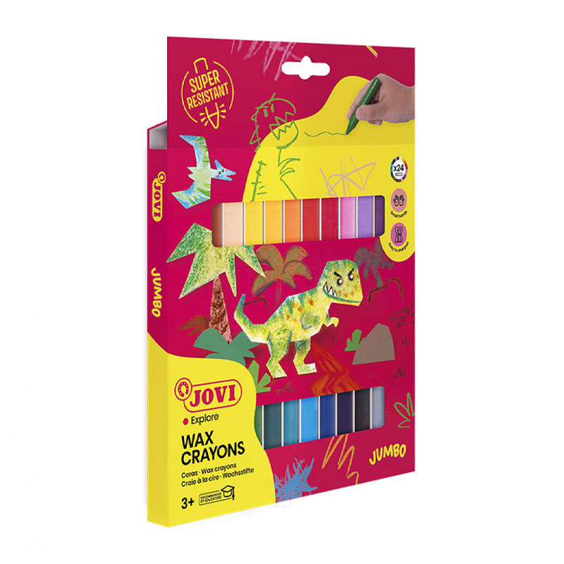 CAJA 24 CERAS COLORES SURTIDOS JOVICOLOR R.980/24