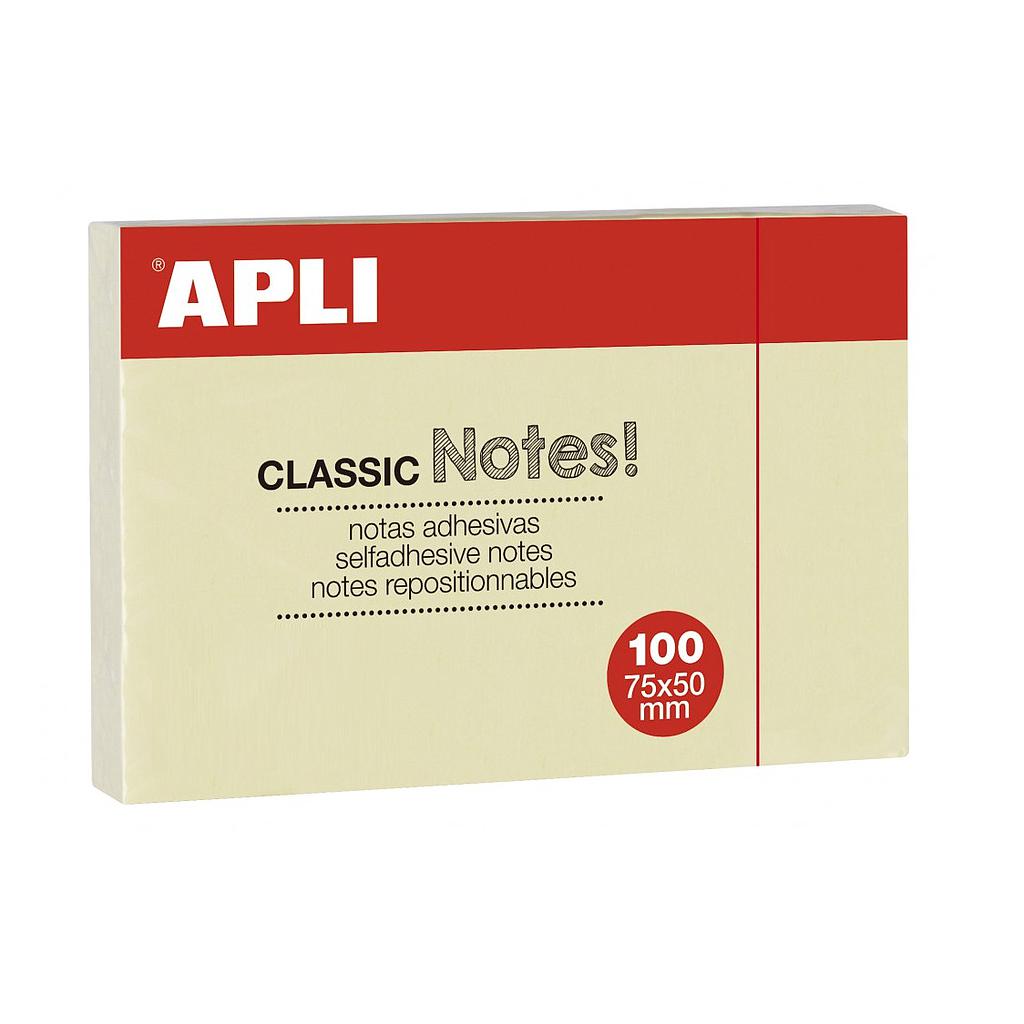 TACO NOTAS ADHESIVAS 50x75mm APLI Ref. 10971