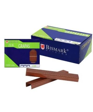 CAJA DE 1000 GRAPAS COBREADAS 23/6 BISMARK R.316875