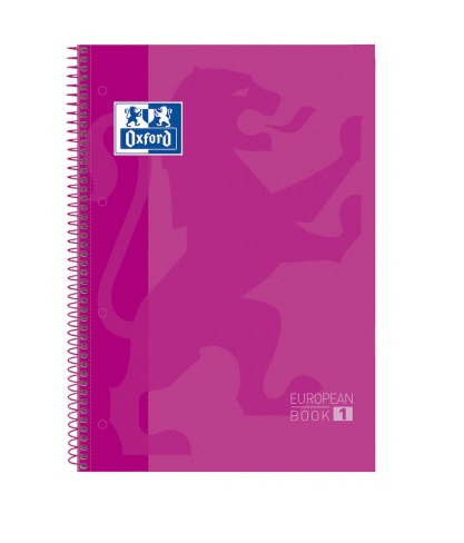 BLOC EUROPEANBOOK 1 TAPA EXTRADURA A4 + CUADRICULA 5X5 80 HOJAS COLOR ROSA OXFORD Ref. 100430270