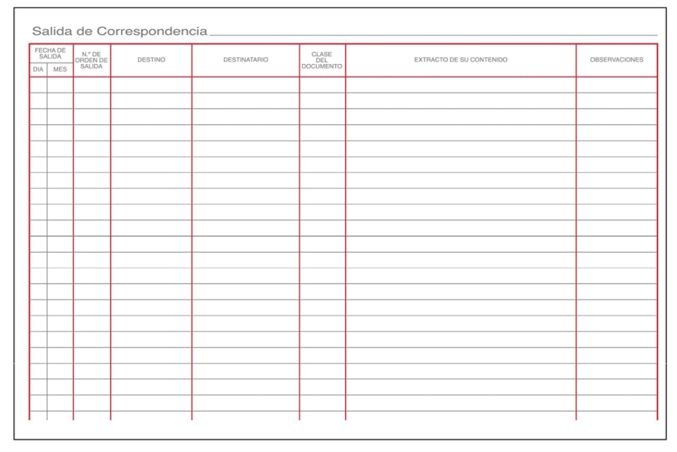LIBRO FOLIO APAISADO SALIDA CORRESPONDENCIA MIQUELRIUS Ref. MR5043