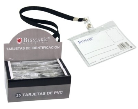 TARJETA IDENTIFICACION 10,9x9,2cm CON CORDON NEGRO Ref. 318674