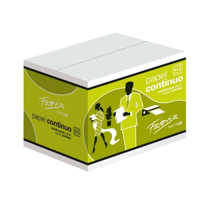CAJA 2500 HOJAS DE PAPEL CONTINUO 240x11 BLANCO DOBLE PERFORADO
