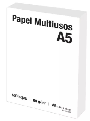 PAQUETE 500 HOJAS DE PAPEL A5 80gr