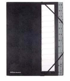 Carpeta clasificadora cartón reciclado A4 negro 24 posciones A-Z OFD R.6054849SE