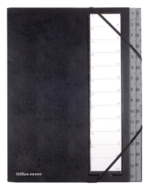 Carpeta clasificadora cartón reciclado A4 negro 31 posiciones 1-31 OFD Ref. 6054858SE