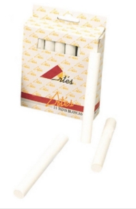 Caja de 14 TIZAS BLANCAS REDONDAS ANTIPOLVO ARTES MOD.14W Ref. 9845-