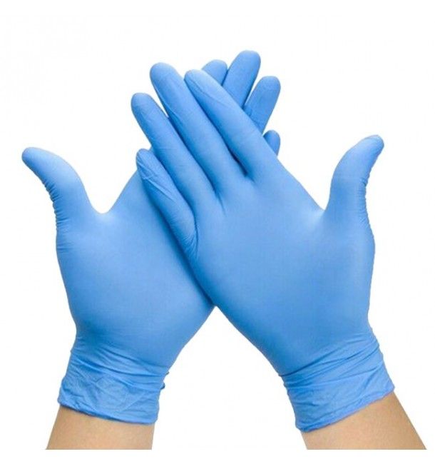 CAJA 100 GUANTES NITRILO SIN POLVO 3,5gr TALLA S COLOR AZUL