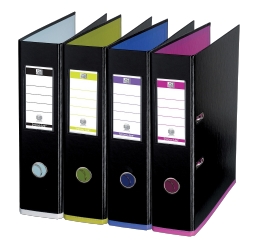 Archivador A4 lomo ancho negro con interior de color ELBA MyColour Ref. 100023639