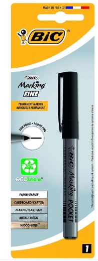 Rotulador marcador permanente BIC Pocket 1445 punta cónica negro Ref. 8209021 -