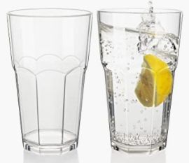 PROMO CAJA DE 36 VASOS DE POLICARBONATO TRASPARENTE IRROMPIBLE 340ml