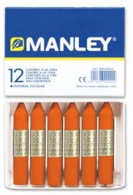 CAJA 12 CERAS BLANDAS MANLEY Naranja N6  R.MNC004497