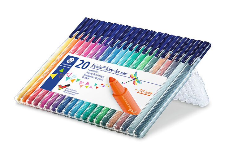 Paq.20 rotuladores Staedtler Triplus Color punta fieltro media trazo 1mm colores surtidos Ref.323 SB20-