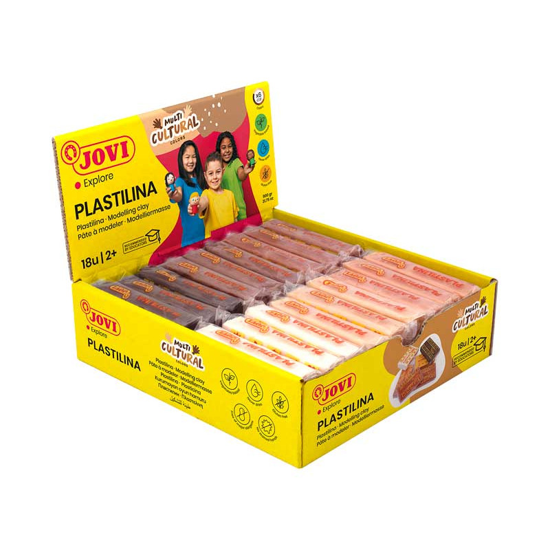 CAJA DE 18 TACOS DE PLASTILINA 50grs COLORES PIEL Jovi Multicultural Colors Ref. 70/18M