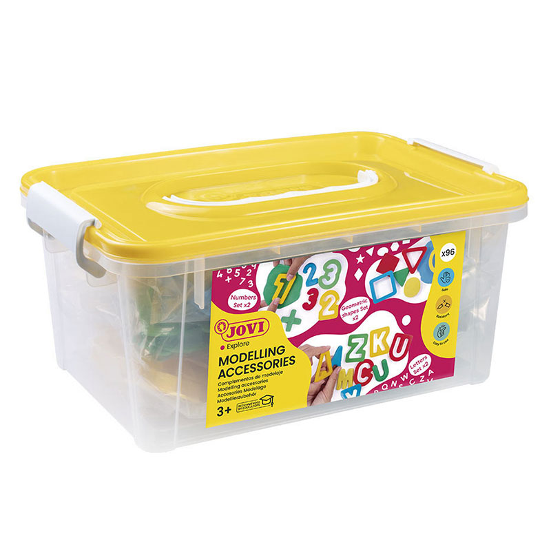 JOVI BAÚL CON MOLDES DE LETRAS,NÚMEROS Y FORMAS GEOMÉTRICAS -96U- R.7/96