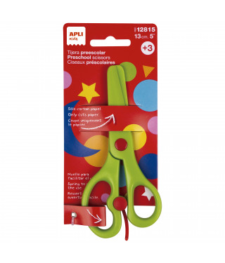 TIJERA PRESCOLAR VERDE 13CM APLI Ref. 12815