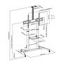 SOPORTE DE SUELO AISENS ECO CON RUEDAS Y MANIVELA, BANDEJA PARA DVD Y SOPORTE DE CAMARA PARA MONITOR/TV 100KG DE 60-100, NEGRO