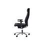 SILLÓN TRITON 10031AT SYNCRON, BRAZOS REGULABLES, BASE ALUMINIO, TAPIZADO EN POLIPIEL PUME NEGRO